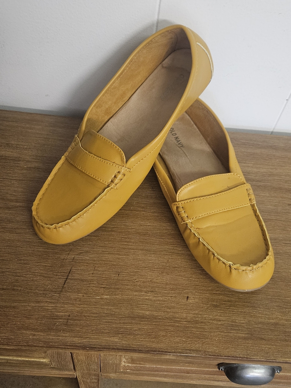 Old Navy Mustard Yellow Penny Loafers - Women's